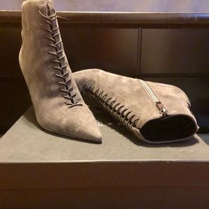 Kendall + Kylie Dark Grey Sued Lace Bootie